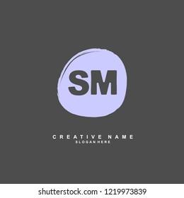S M SM Initial logo template vector