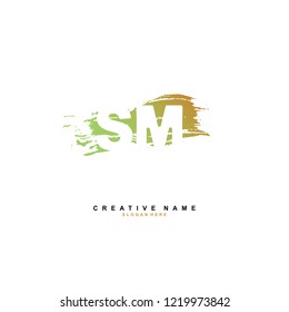 S M SM Initial logo template vector