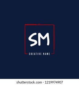 S M SM Initial logo template vector