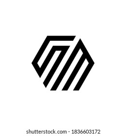 s m sm initial logo design vector graphic idea creative