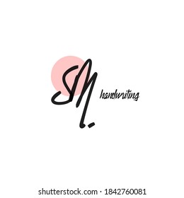 S m Sm initial logo handwriting template vector