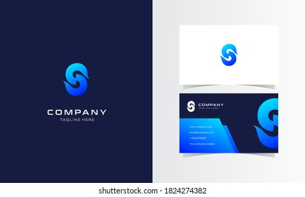 S Minimalist Logo Business Card Design Stock Vector (Royalty Free ...