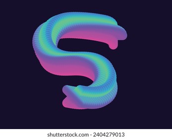 S Modern abstract blending 3d letter design