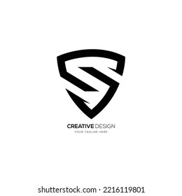 S Modern Letter Design With Shield Shape Logo