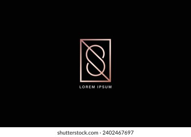 s modern line style logo, abstract style design creative golden wordmark design typography illustration, s wordmark,s logo