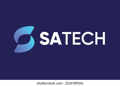 S modern logo design blue and purple