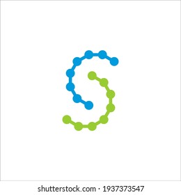 S molecule logo design vector sign