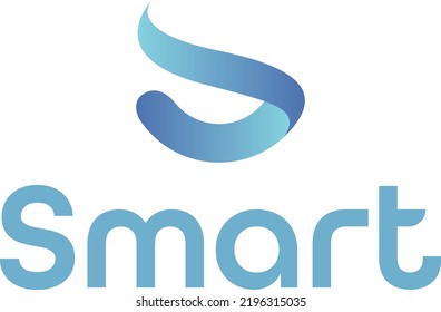 S Monogram, Blue And Turquoise Color Gradient, Smart Logo