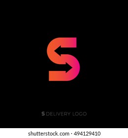 S monogram. Delivery service logo. 
