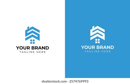 S monogram initial logo with home concept for constructor hotel apartment cleaning service