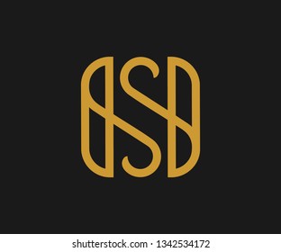 S monogram logo with gold color