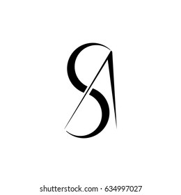 s a monogram , sa logo black