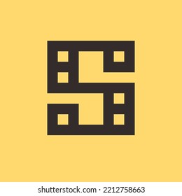 S movie cinema logo design, negative space logo
