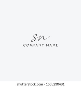 S N Initial handwriting logo vector