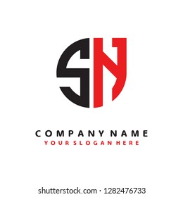 S N initial letter, modern logo design template vector 