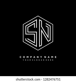 S N initial letter, modern logo design template vector 