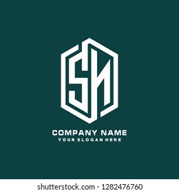 S N initial letter, modern logo design template vector 