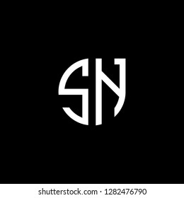 S N initial letter, modern logo design template vector 