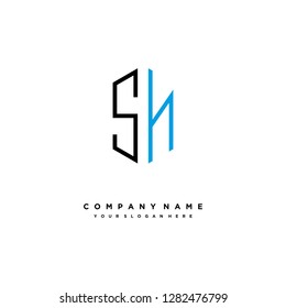 S N initial letter, modern logo design template vector 