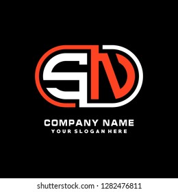 S N initial letter, modern logo design template vector 