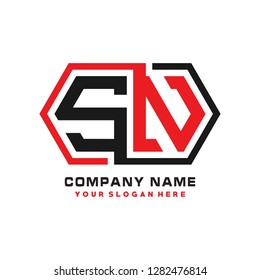 S N initial letter, modern logo design template vector 