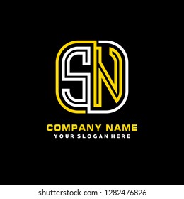 S N initial letter, modern logo design template vector 