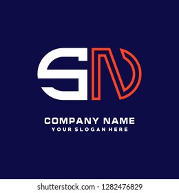 S N initial letter, modern logo design template vector 