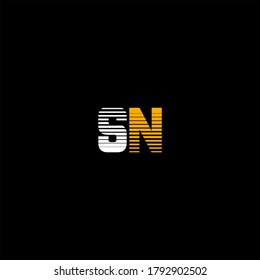 Diseño abstracto del logotipo de la letra S N