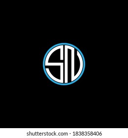 S N letter logo custom design on black color background, sn monogram