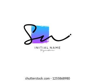 S N Signature initial logo template vector