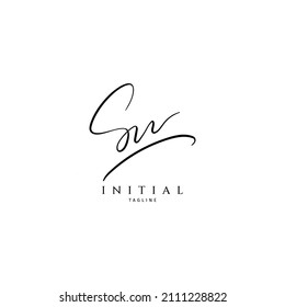 S N SN handwriting logo of initial signature