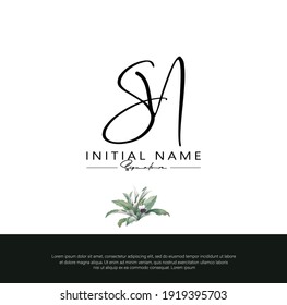 S N SN Initial letter handwriting and signature logo. Beauty vector initial logo .Fashion, boutique, floral and botanical