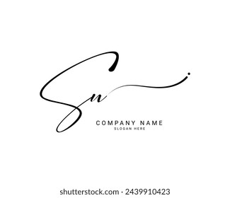 s n sn initial letter handwriting and signature logo