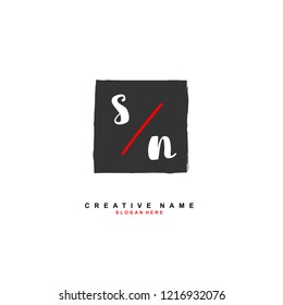 S N SN Initial logo template vector