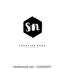 S N SN Initial logo template vector