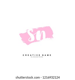 S N SN Initial logo template vector