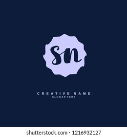 S N SN Initial logo template vector