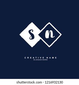 S N SN Initial logo template vector