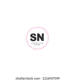 S N SN Initial logo template vector