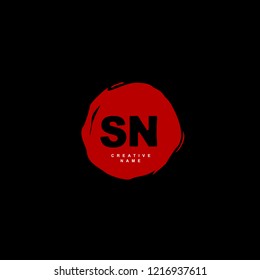 S N SN Initial logo template vector