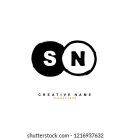 S N SN Initial logo template vector