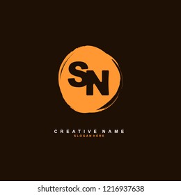 S N SN Initial logo template vector