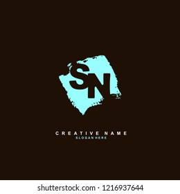 S N SN Initial logo template vector