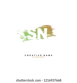 S N SN Initial logo template vector
