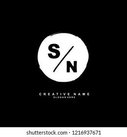 S N SN Initial logo template vector
