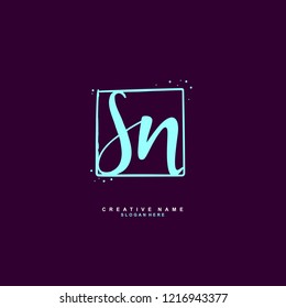 S N SN Initial logo template vector