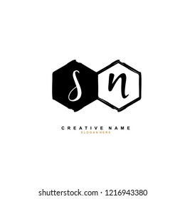 S N SN Initial logo template vector