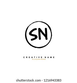 S N SN Initial logo template vector