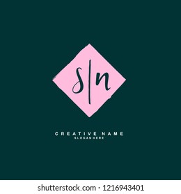S N SN Initial logo template vector