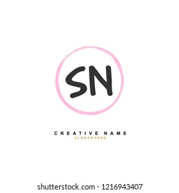 S N SN Initial logo template vector